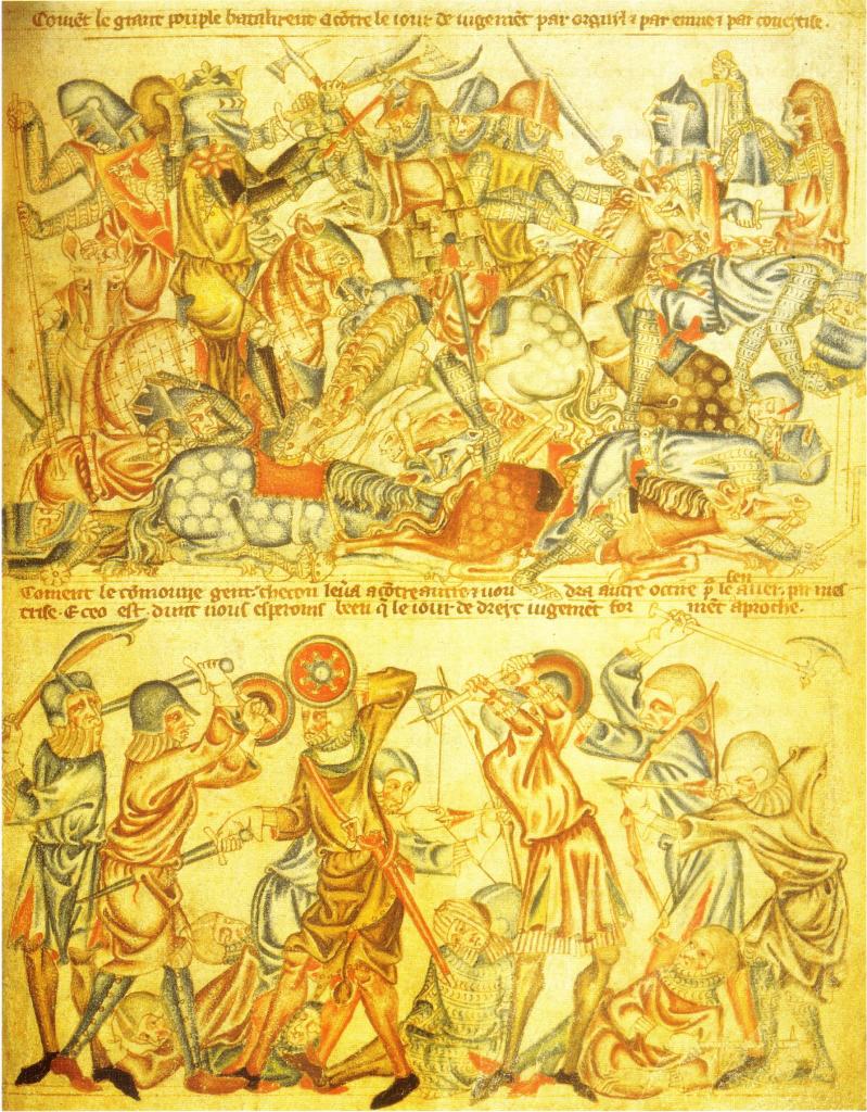 Bataille de Bannockburn (extrait de la Bible d'Holkham, 1327-35)