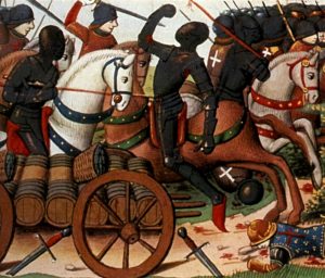La bataille des harengs, enluminure du 15e siècle