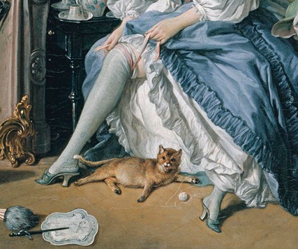 Francois Boucher, La Toilette - Garter 1742 détail