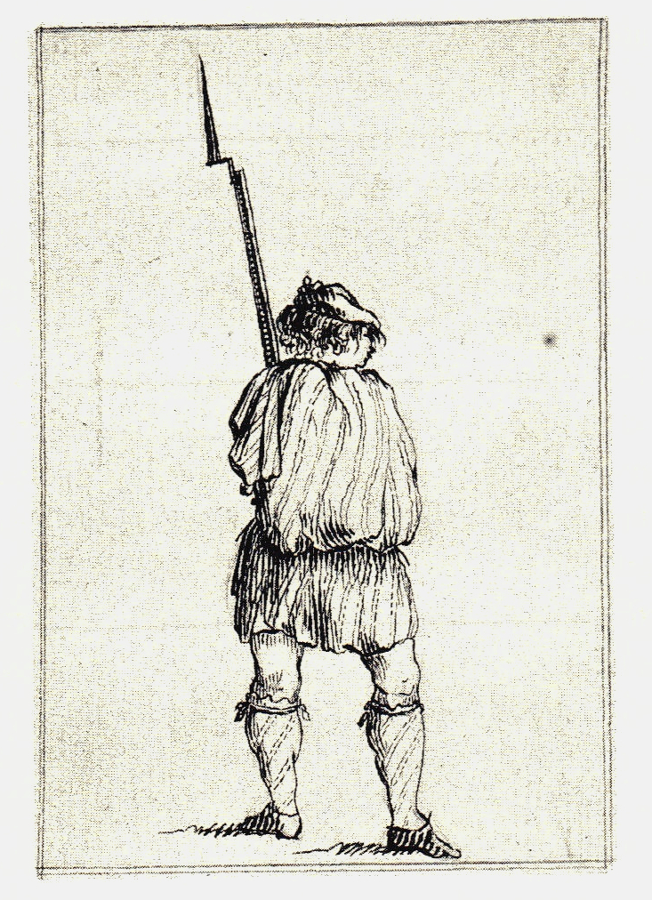 Une sentinelle - les dessins de Penicuik - vers 1745