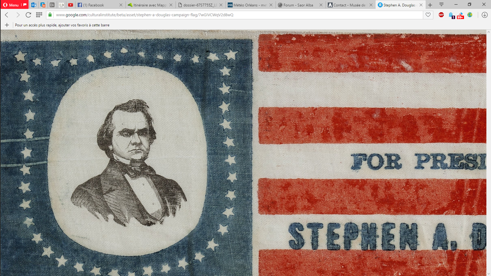 Stephen A. Douglas campaign flag 1860