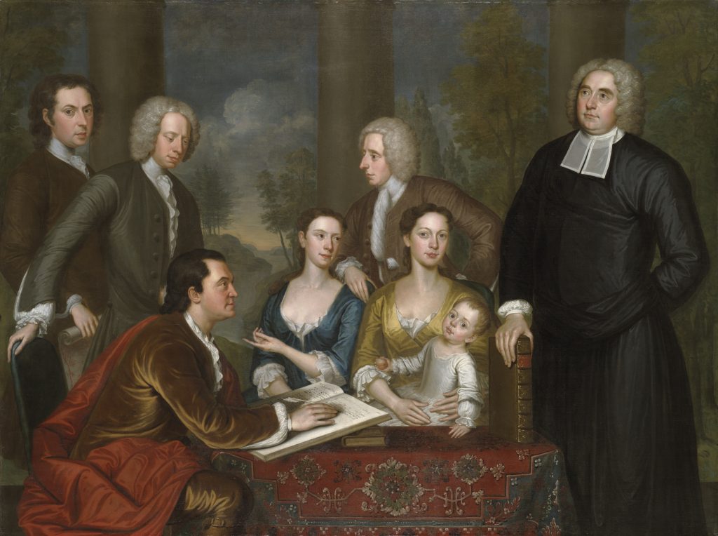The Bermuda Group, John Smibert, begun in 1728, finished 1739. Yale University Art Gallery