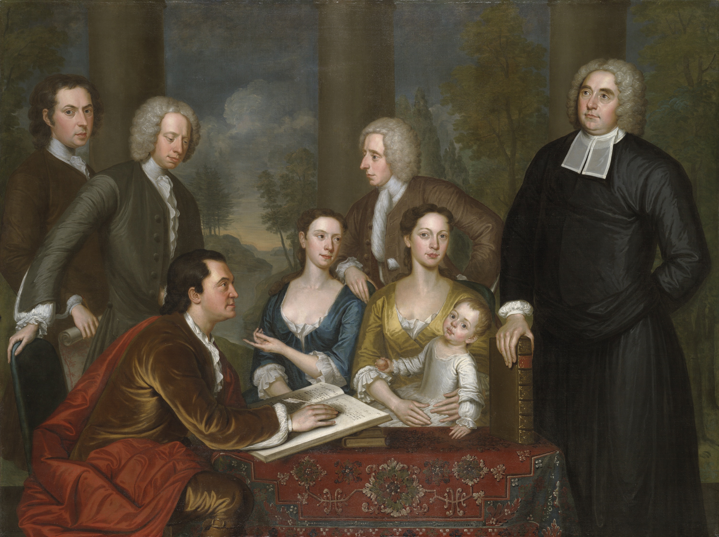 The Bermuda Group, John Smibert, begun in 1728, finished 1739. Yale University Art Gallery