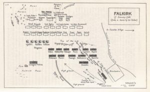 Excellent plan de la bataille de Falkirk fait par Katherine Tomasson en 1958