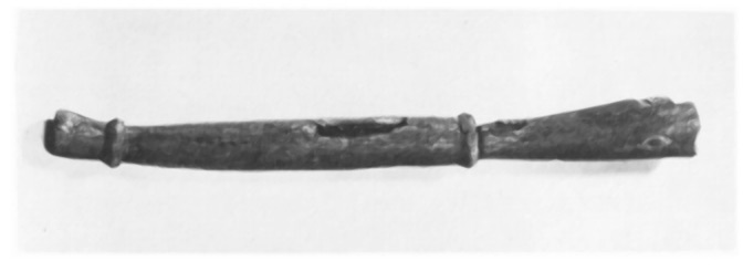 « wooden pipe » (bourdon ?) de Weoley Castle (Source : Anthony Baines)
